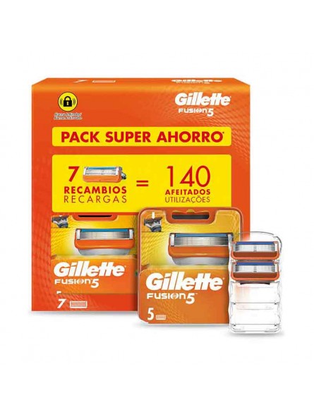 Refill Razor Blades for Gillette Fusion 5 Pack 7 units-ppal