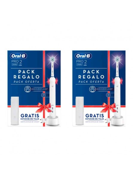 2 Pack Rechargeable Electric Toothbrushes Oral-B Pro 2 2500-ppal