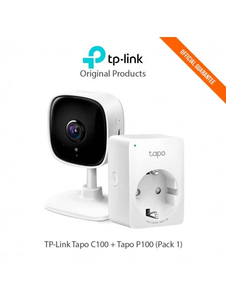 Pack TP-Link Tapo C100 Camera + 1-Pack Plug Tapo P100-ppal