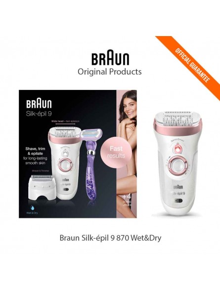 Braun Silk-epil 9-870 3-in-1 Womens Cordless Wet & Dry Epilator +