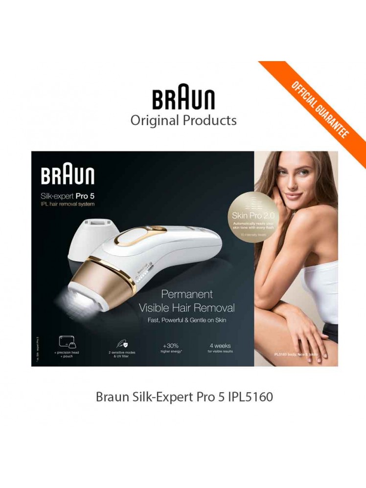 Braun Silk-expert Pro 5 Depiladora Mujer Luz Pulsada IPL, Cabezal