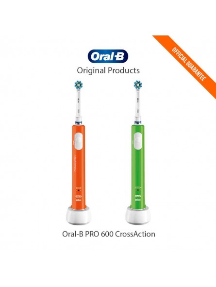 Oral-B Pro 600 CrossAction - 2 Pack Rechargeable Electric Toothbrushes