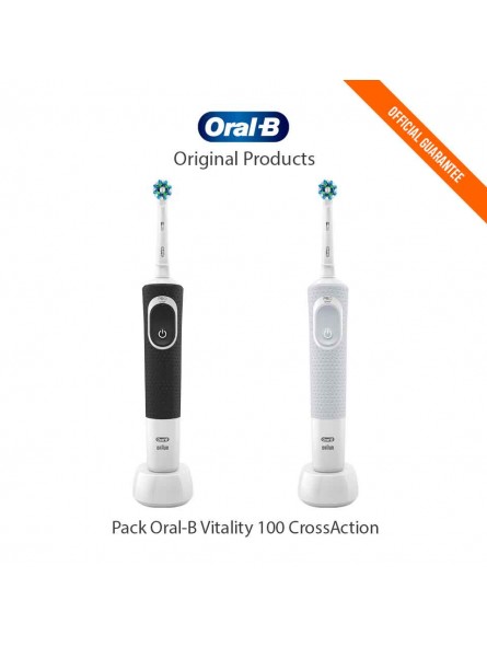 Oral-B Vitality 100 CrossAction - Pack 2 Cepillos Eléctricos Recargables-ppal