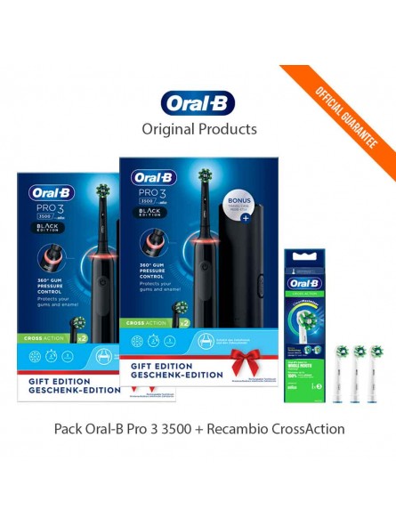 2 Pack Rechargeable Electric Toothbrushes Oral-B Pro 3 3500-ppal