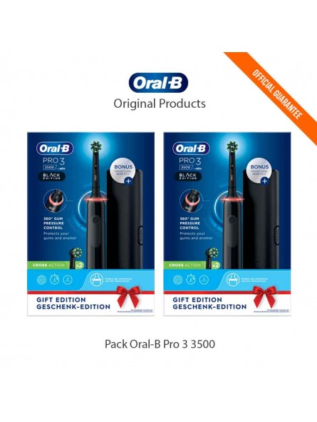 Pack 2 Brosses à dents Électriques Rechargeables Oral-B Pro 3 3500-ppal