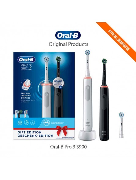 2 Pack Rechargeable Electric Toothbrushes Oral-B Pro 3 3900-ppal
