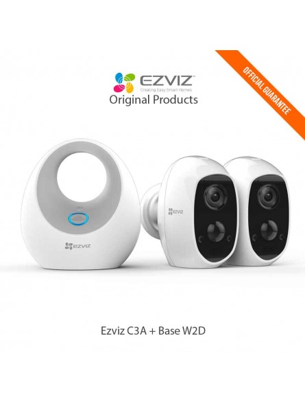 Ezviz C3A + Base W2D Telecamere di Sicurezza Wireless Confezzione da 2-ppal